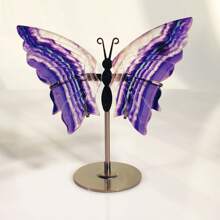 一對天然水晶彩虹螢石石蝴蝶翅膀家用蝴蝶裝飾品天然水晶寶石水晶用於治療。 - 彩色 - 查看 4