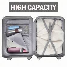 Asge Twin-Wheel Hardshell Luggage Set - M-L-XL Sizes For All Your Travels - Silver - View 5