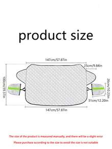 1pc Winter Car Snow Shield, Sun Shield, So That Your Car Is Not Troubled By Ice And Snow - Silver - View 3