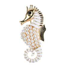 1 Pieza Broche De Diseño De Caballito De Mar Vintage Con Incrustaciones De Aleación Y Diamantes De Imitación, Accesorio De Alta Gama Adecuado Para El Uso Diario De Mujeres Con Trajes Y Abrigos - Blanco - Ver 9