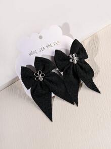 2 Piezas/set Clip De Pelo Para Niños Con Forma De Mariposa - Negro - Ver 1