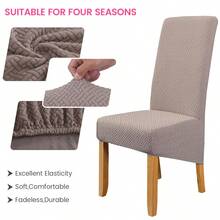 Paquete de 4 fundas elásticas para sillas de gran tamaño, fundas para sillas para comedor, hotel, banquete - Camel - Ver 11