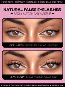 GROINNEYA 10 Cặp Lông Mi Manga Lông Mi Tự Nhiên Lông Mi Mắt Mèo Lông Mi Chồn Dày Chéo Lông Mi Giả Anime Dụng Cụ Trang Điểm Nối Dài Du Lịch Tiệc Tùng (MSC15) Lông Mi Giả, Lông Mi, Lông Mi Giả - màu đen - Xem 8