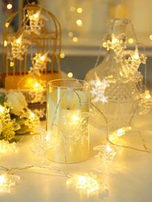 1串1.5/3米室内装饰塑料星月灯串，电池供电，家居装饰星光灯，适用于卧室、墙面装饰、婚礼派对节日装饰、斋月装饰 - 星月 - 查看 6