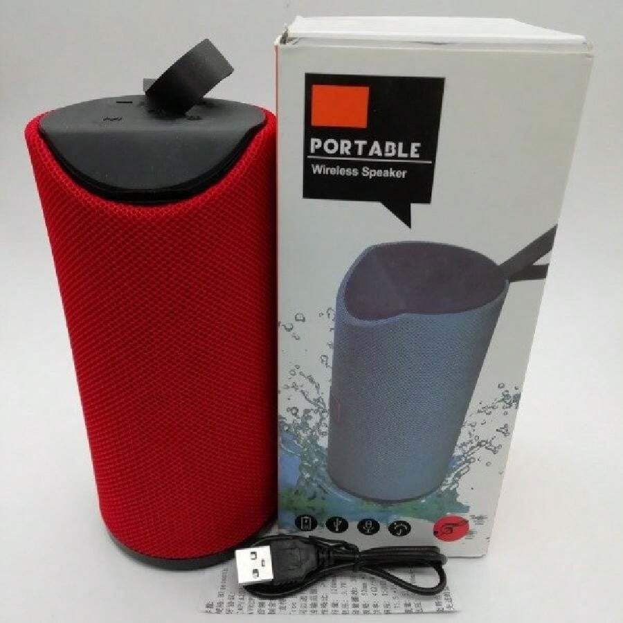 Bocina Wireless speaker Portable , inalambrica, con USB, excelente para salir de viaje. - Rojo - Ver 1
