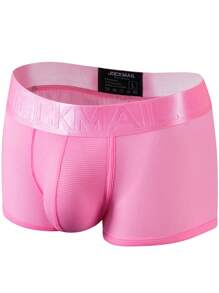 JOCKMAIL 1pc Men's Breathable Mesh Boxer Briefs - Pink - View 3