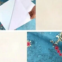 1 卷藍色花卉自黏壁紙接觸紙用於家居裝飾 - 藍色 - 查看 4