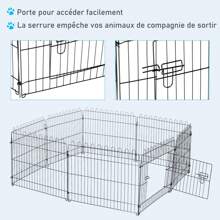 PawHut Parc enclos chiots animaux domestiques pour chiens lapins rongeurs petits animaux intérieur et extérieur diamètre 180 cm 8 panneaux 71 x 61 cm noir - Noir - Voir 7