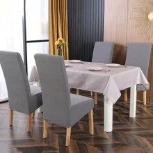 4 Stück Stretch Stuhlhussen Große Größe Stuhlbezug Schonbezüge Für Esszimmer, Hotel, Bankett - Hellgrau - Übersicht 5
