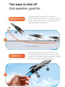 1set B2 Glider Airplane RC Plane, G4 Remote Control Plane,RTF Airplane, 2.4GHZ 2CH Flying Drone With 1 Batteries & Propeller 6-Axis Gyro Stabilizer, Easy To Fly For Adults, 10 Minute Flight Time,Blue - Blue - View 6