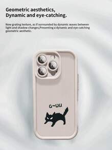 Ốp Điện Thoại Sọc Lượn Sóng Hoạt Hình Koolife Thiết Kế Hình Mèo Tương Thích Với Apple Iphone 12/13/14/15/Pro/Pro Max/Plus, Ốp Mềm TPU Chống Sốc (4 Màu Tùy Chọn) - Mèo đen chiên - Xem 3