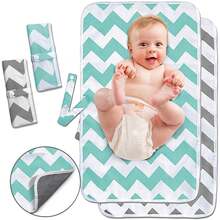 FELIN Cambiadores para bebe, 2 piezas, Cambiador portátil,cambiador pañal, cambiador de bebe, almohadillas impermeables para pañales de bebé, apto para recién nacidos, hogar, viajes al aire libre - Multicolor - Ver 2