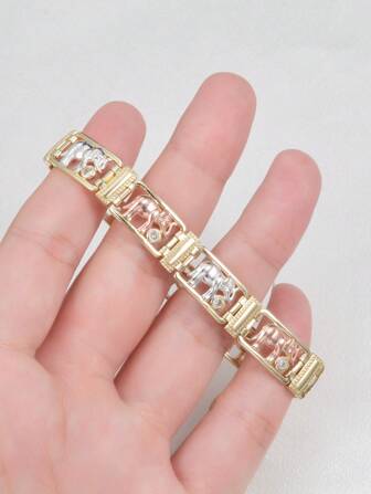 1pc 14k Golden Plated Elephant Bracelet For Women Valentine Gift MOM Gift Valentines,Mom,Mother,Mother's Day,Gift