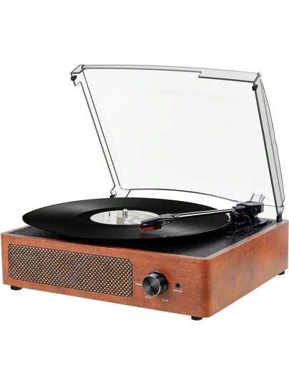  DIGITNOW! Tragbarer Bluetooth-Plattenspieler mit DREI Geschwindigkeiten (33 1/3, 45 und 78 Umdrehungen), Vintage-Vinyl-Plattenspieler mit integrierten Stereo-Lautsprechern, unterstützt