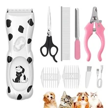 9- miếng Dễ thương Chó Clippers Tiếng ồn thấp Chải lông Chó Bộ dụng cụ Thú cưng Máy cạo râu Đối với Dày Áo khoác Không thấm nước Mèo Tông đơ cắt tóc Chuyên nghiệp Dụng cụ chải chuốt  Công cụ - trắng - Xem 1