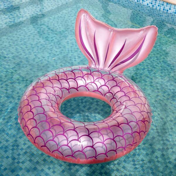 1pc Ins Style Mermaid Tail Swimming Ring, Adult Thickened Pvc Inflatable Seat Suitable For Summer Pool Party And Beach Vacation