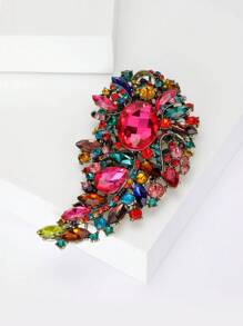 1個時尚的鑽石水滴花簇胸針,適合女性節日穿著 - 花 - 查看 3