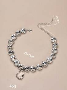 1 Vòng Cổ Thủy Tinh Thời Trang Cho Nữ, Phụ Kiện Dự Tiệc Phóng Đại - Bạc - Xem 11