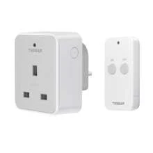 Remote Control Sockets, TESSAN Remote Control Plug Socket, Remote Socket With 30m Operating Range, Programmable Wireless Plug With Remote Control For Household Appliances, 1 Pack Socket And 1 Remote - Grey - View 2