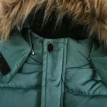 男孩的新外套,男孩時尚冬季寬鬆夾克,拉鍊長大衣,溫暖的毛皮領