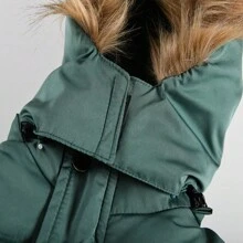 男孩的新外套,男孩時尚冬季寬鬆夾克,拉鍊長大衣,溫暖的毛皮領