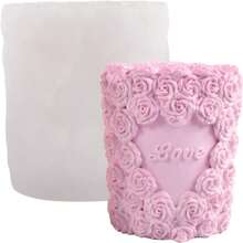 1個愛心矽膠蠟燭模具,手工製作的愛心蠟燭模具,適用於家居臥室裝飾(7.6*7.3cm) - 白色 - 查看 6