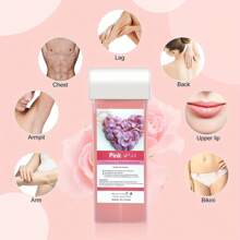 Viilife 100克玫瑰中性去毛膏紙條,方便滾輪和罐裝熱蠟 - 粉色 - 查看 3