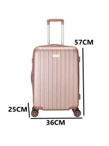 Conjunto 3 Mala De Bordo Viagem Nacional Internacional Com 4 Rodas 360º Com Trava De Encaixe , Cadeado Embutido , Divisório Interno , Extensor Extra - Rosê - Visão 2