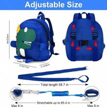 1 pieza Correa 3 en 1 con diseño niño anti-perdida arnés - Azul - Ver 2