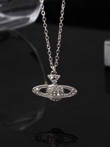 1 件全串珠幾何設計時尚閃亮星球項鍊