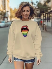 Women Sweatshirts - Màu Khaki - Xem 2