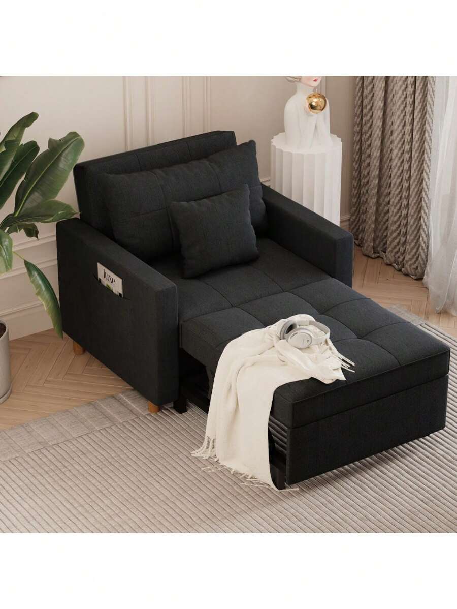 YODOLLA 3In1 Pull Out Sleeper Chair Bed Single Sofa Bed With Adjust