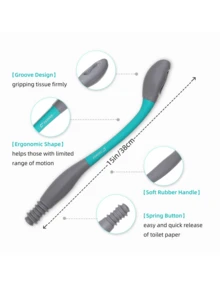 Long-Range Bottom Buddy Wiping Aid, Self-Toileting Aid - Green - View 3