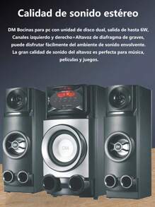 Barra De Sonido Teatro En Casa 2.1 con Subwoofer 2 En 1 con Conexión Bluetooth Conexiones USB, Óptico Y Auxiliar, Incluye Control Remoto | Sound Bar,Festival de música - Tipo de Enchufe A USA (110-127V) - Ver 5