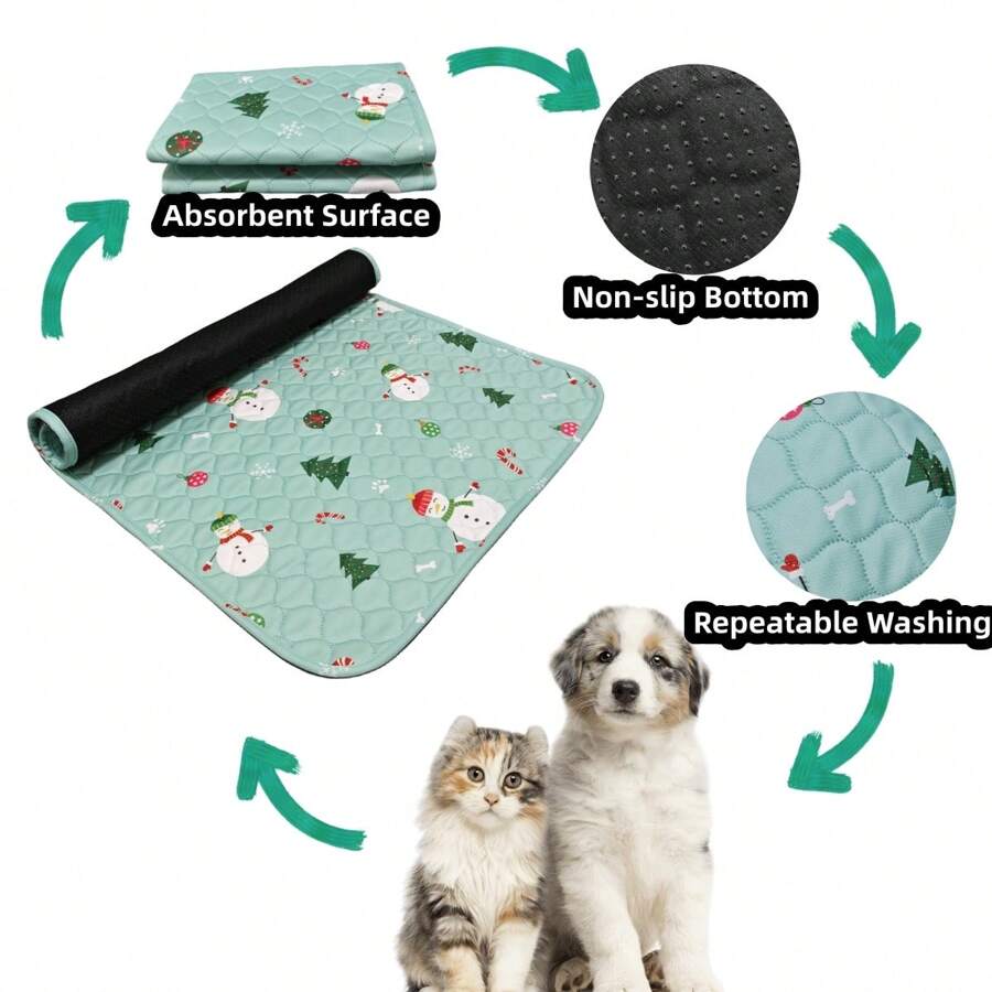 1pc Large Pet Dog Pee Pads, Rosa Rink Washable Sleep Play Pad, Reusable