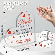 1入組透明心形亞克力牌匾,叔叔禮物帶語錄 - 父親節生日禮物,從姪女姪子送給叔叔的桌面裝飾卡禮物,創意美學家居辦公室裝飾,桌上擺設,紀念禮物,精緻禮物的理想期間禮物,藝術工藝裝飾禮物,新房禮物 - 無色 - 查看 2