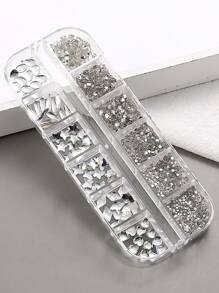 12Grid Clear Special-Shaped Flat-Bottomed Diamond Nail Art Decorations DIY Nail Charms Nail Gems Nail Supplies