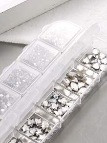 12Grid Clear Special-Shaped Flat-Bottomed Diamond Nail Art Decorations DIY Nail Charms Nail Gems Nail Supplies