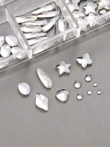 12Grid Clear Special-Shaped Flat-Bottomed Diamond Nail Art Decorations DIY Nail Charms Nail Gems Nail Supplies