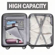 Asge Twin-Wheel Hardshell Luggage Set - M-L-XL Sizes For All Your Travels - Dark Grey - View 5
