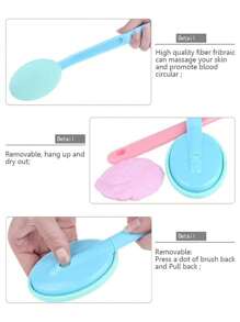 塗抹器,背部按摩浴刷,超長柄,方便自行塗抹乳液,非常適合身體護理 - 彩色 - 查看 5