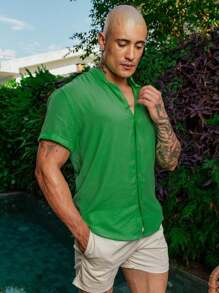 Men Shirts - Mint Green - View 4