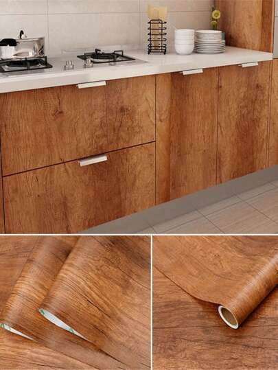 ورقة اتصال بتصميم الخشب المرمم، ورق حائط قشرة الخشب الحبيبية الريفية، ورق حائط لاصق لا مائي، ورق حائط ذاتي اللصق قابل للإزالة بتصميم خشبي بني