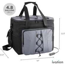 Ivation Electric Cooler Bag, 18 L Portable Thermoelectric 12 Volt Cooler With Shoulder Strap - Hit The Road & Beat The Heat With The Ivation Portable Electric Cooler Bag! Spacious Capacity Holds Cans, Bottles, Food & Other Perishables For Icy Enjoyment Anywhere - 黑色 - 查看 2