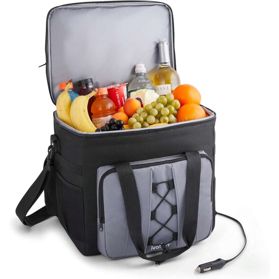 Ivation Electric Cooler Bag, 18 L Portable Thermoelectric 12 Volt Cooler With Shoulder Strap - Hit The Road & Beat The Heat With The Ivation Portable Electric Cooler Bag! Spacious Capacity Holds Cans, Bottles, Food & Other Perishables For Icy Enjoyment Anywhere - 黑色 - 查看 1