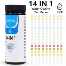 14合1水質測試試紙,適用於多種水池,檢測氯、ph值、鹼度、硬度,適用於飲用水、游泳池、溫泉、池塘、水族箱、工業水質 - 白色 - 查看 2