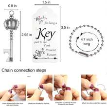 52 Pcs Crown Key Bottle Opener Wedding Favors With Tag And Keychain,Vintage Skeleton Key Bottle Opener For Wedding Party Favors - Silver - View 6