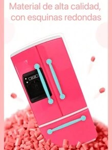 Juego de cocina, mini cocina, refri, horno y utensilios de cocina de juguete para niñas y niños, con luces y sonido - Rosa Grande - Ver 4