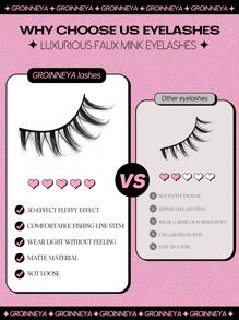 GROINNEYA 10 Cặp Lông Mi Manga Lông Mi Tự Nhiên Lông Mi Mắt Mèo Lông Mi Chồn Dày Chéo Lông Mi Giả Anime Dụng Cụ Trang Điểm Nối Dài Du Lịch Tiệc Tùng (MSC15) Lông Mi Giả, Lông Mi, Lông Mi Giả - màu đen - Xem 6