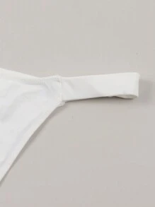 女款高腰繩状比基尼内裤,低腰嬉皮士女性性感透氣柔軟彈性無側縫內褲 - 白色 - 查看 6